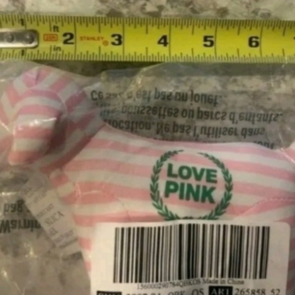 PINK VICTORIAS SECRET ORIGINALS MINI DOG 2023 8" PINK STRIPED COLLECTABLE NEW PK - Picture 5 of 6